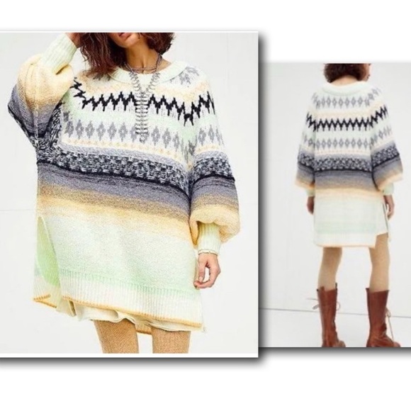 {Free People}  Frozen Forest Tunic Sweater NWT - Picture 1 of 16